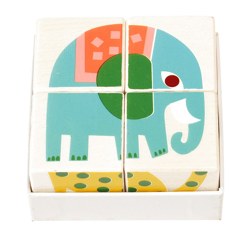 Rex International Wild Wonder Wooden Puzzle Cubes 29649 front