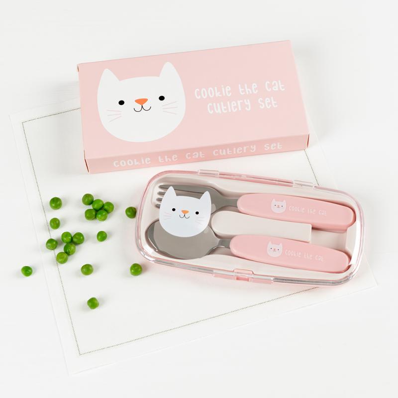 Rex London Cookie The Cat Cutlery Set 29129 lifestyle