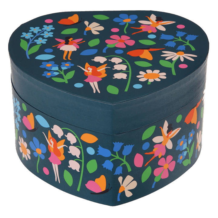 Rex London Fairies In the Garden Heart Musical Jewellery Box 29297 closed