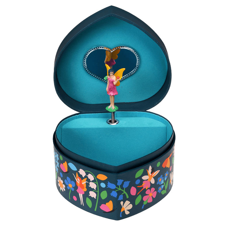 Rex London Fairies In the Garden Heart Musical Jewellery Box 29297 open