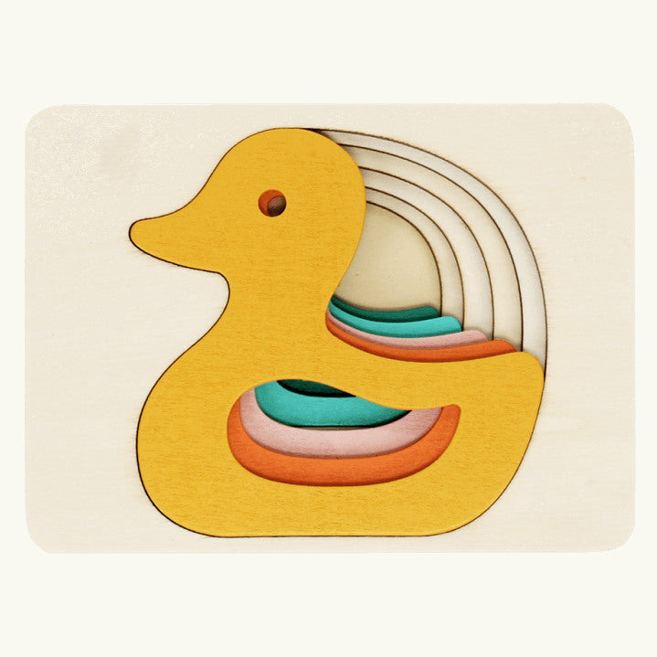 Rex London Wooden Layered Puzzle 5 Pieces Duck front