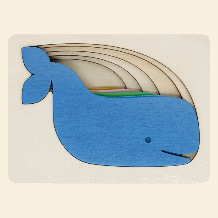Rex London Wooden Whale Layered 5 Piece Puzzle 30893 front
