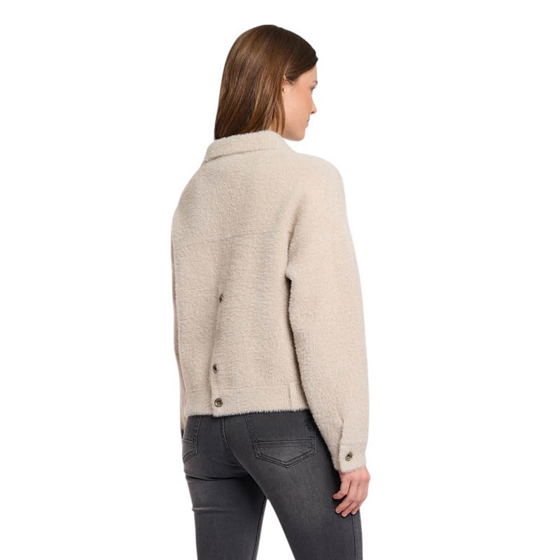 Rino & Pelle Bubbly Boxy Jacket in Stone on model rear