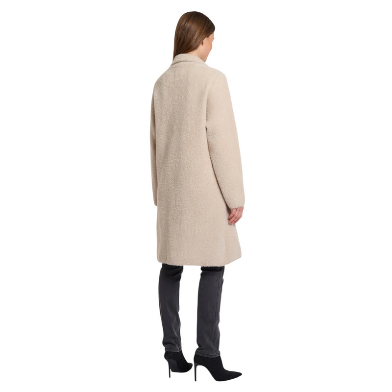 Rino & Pelle Madina Long Double Breasted Cardigan Stone on model rear