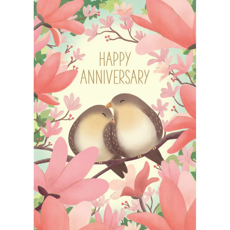 Roger La Borde Happy Anniversary Birds In Love Card GC2216 front