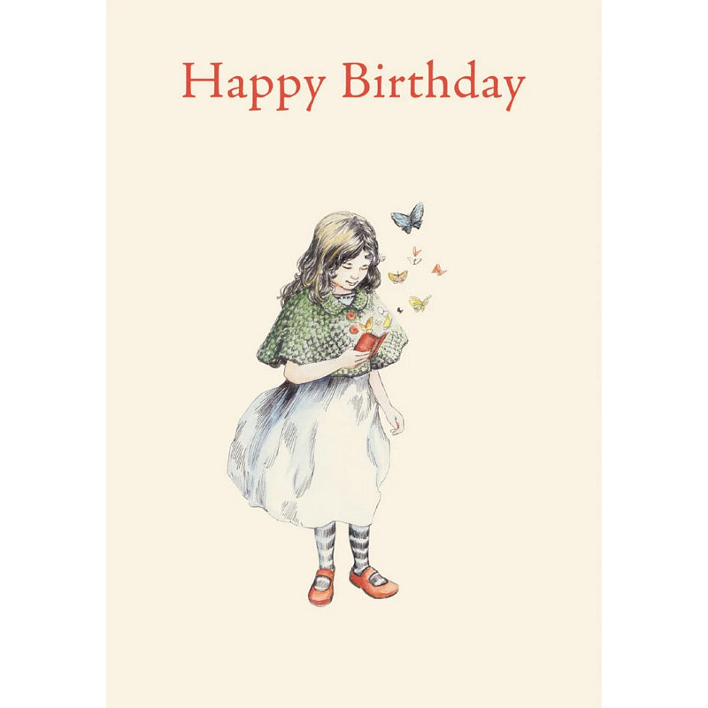 Roger La Borde Happy Birthday Card Butterfly Girl GCN413 front