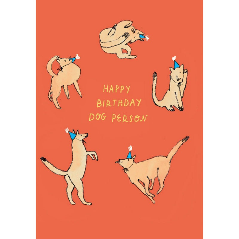 Roger La Borde Happy Birthday Dogs In Blue Hats Card GCN418 front