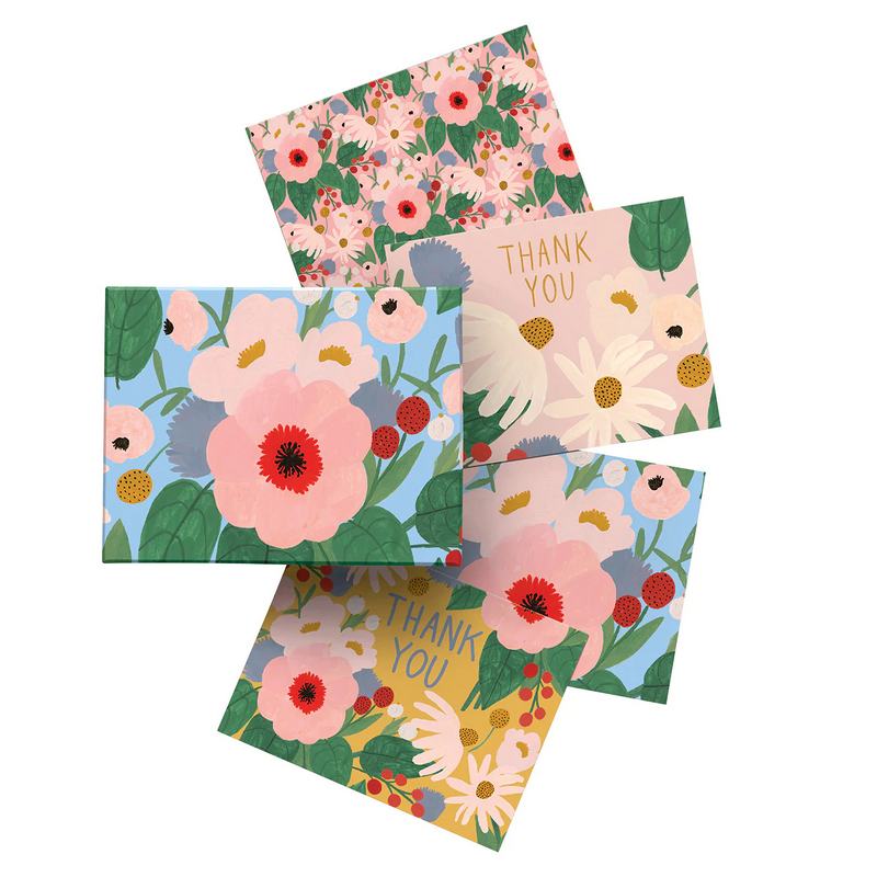 Big Pink Floral Notecard Box CNB088 set