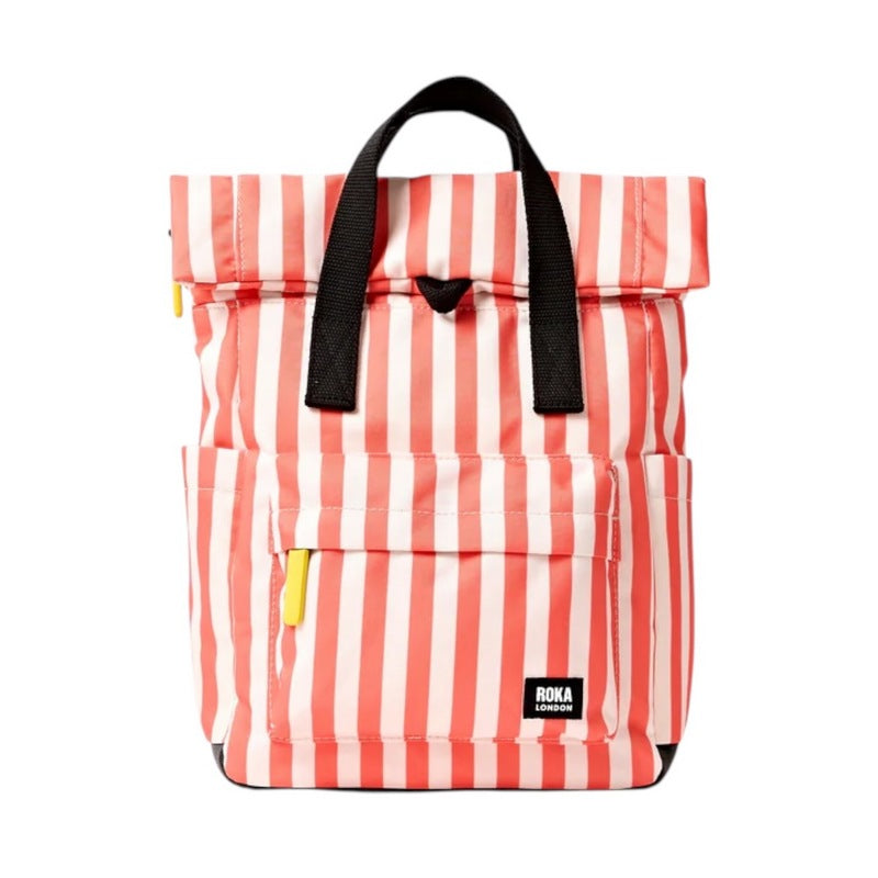 Roka Backpack Canfield B Sustainable Small Coral Stripe front