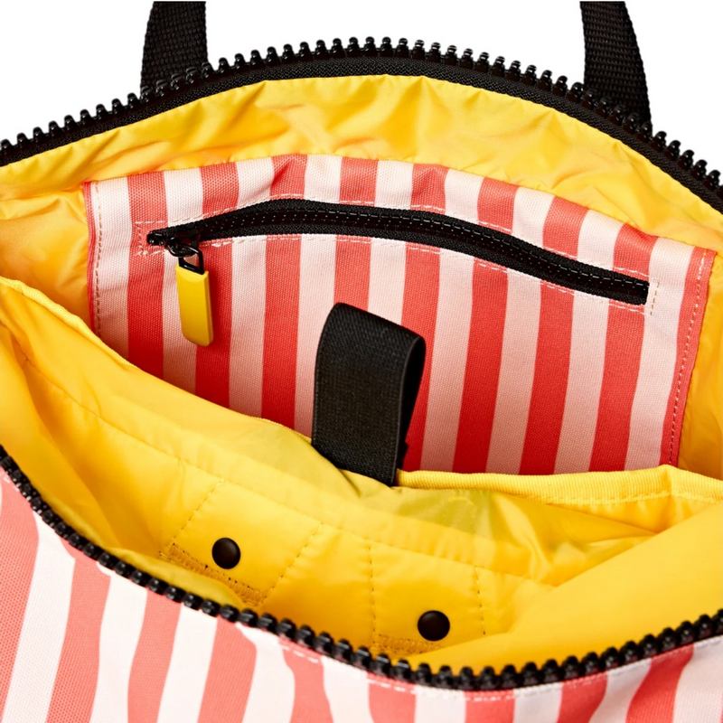 Roka Backpack Canfield B Sustainable Small Coral Stripe inside