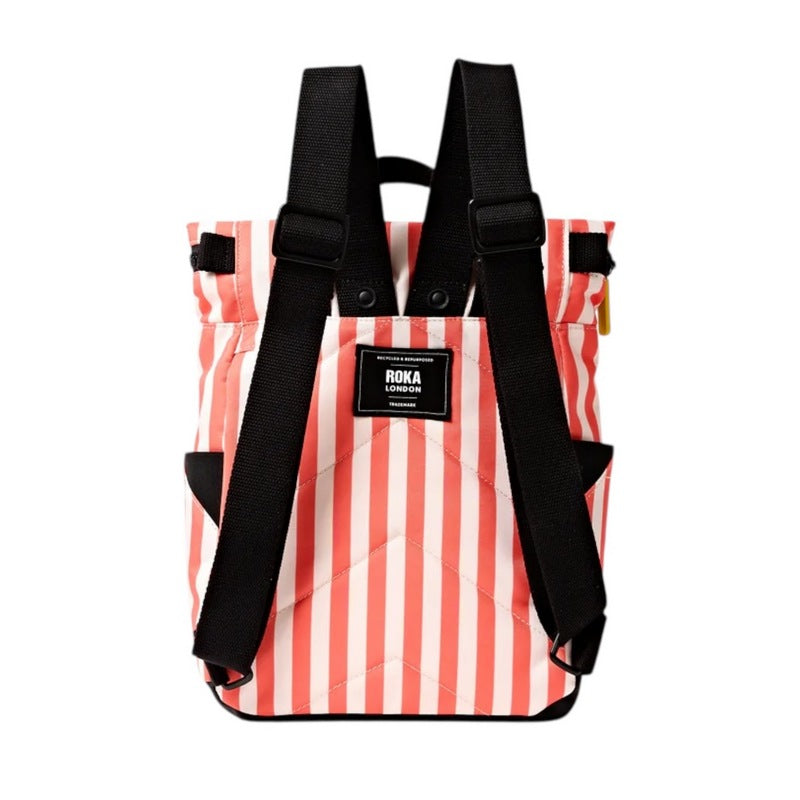 Roka Backpack Canfield B Sustainable Small Coral Stripe rear