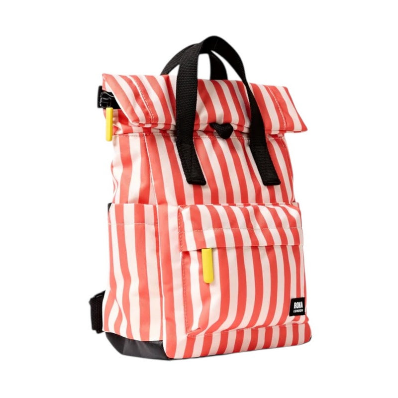 Roka Backpack Canfield B Sustainable Small Coral Stripe side