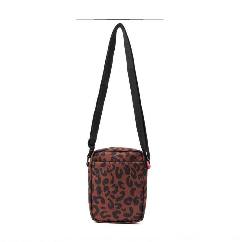 Roka Backpacks Bond Recycled Canvas Cross-body Bag Leopard Print BONDSRCSLP back