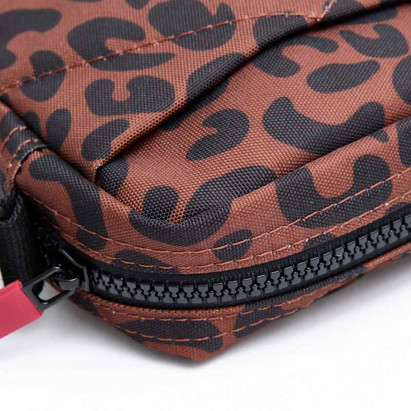 Roka Backpacks Bond Recycled Canvas Cross-body Bag Leopard Print BONDSRCSLP detail