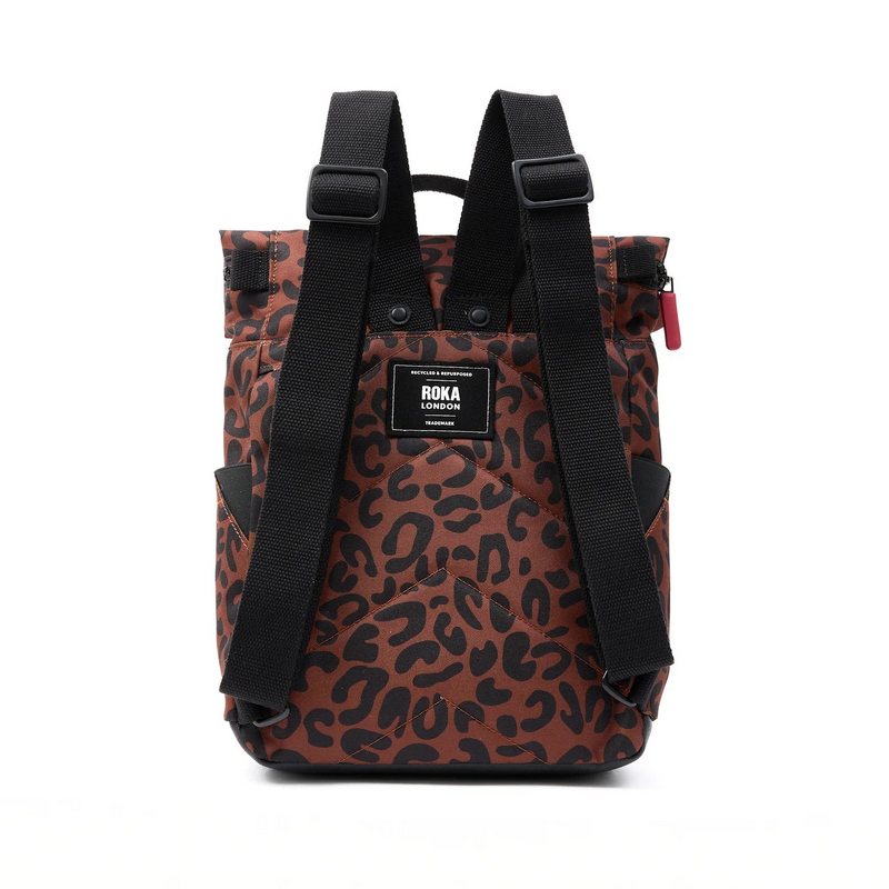 Roka Backpacks Canfield B Sustainable Small Leopard Print CANFBSRCSLP back