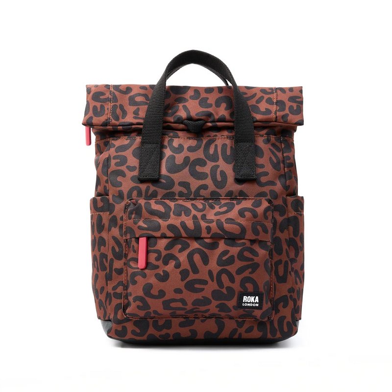 Roka Backpacks Canfield B Sustainable Small Leopard Print CANFBSRCSLP front