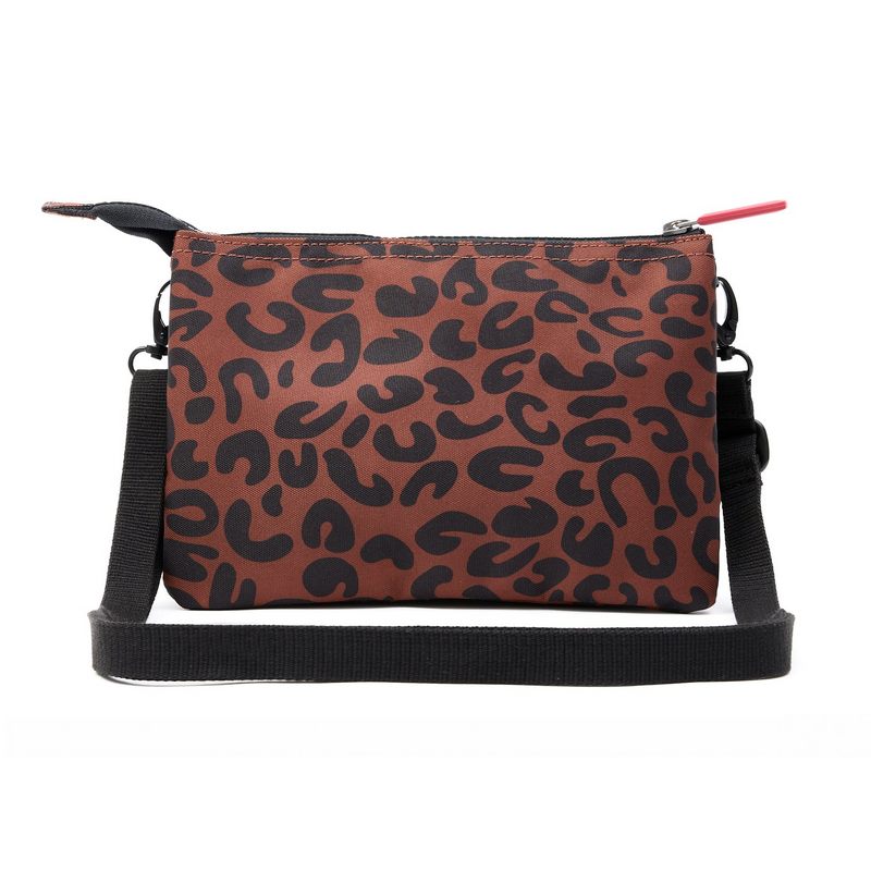 Roka Backpacks Carnaby Recycled Canvas Cross-body XL Leopard Print CARNXLRCSLP back