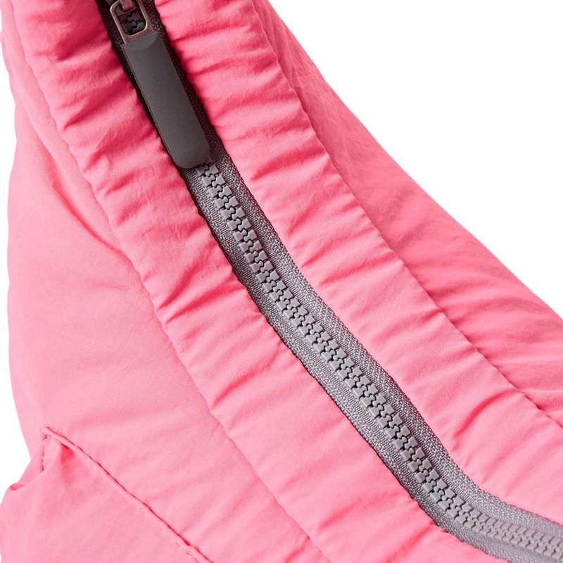 Roka Belsize Taslon Crossbody Medium Pink Lemonade zip detail