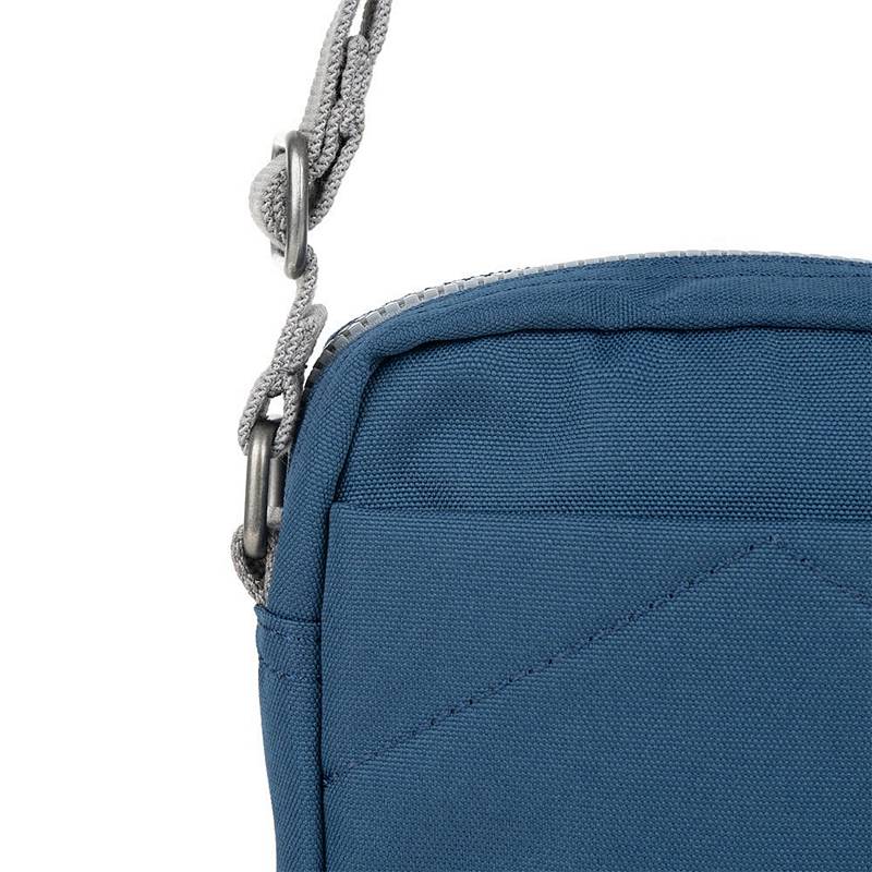 Roka Bond Recycled Canvas Cross-body Bag Deep Blue detail
