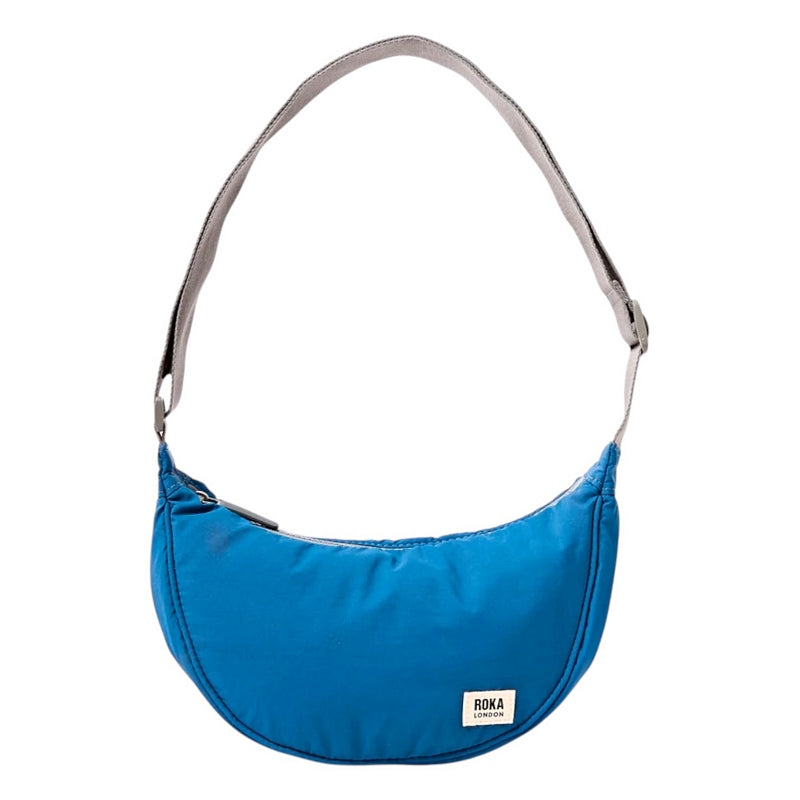 Roka Farringdon Half Moon Taslon Bag Malibu Blue front