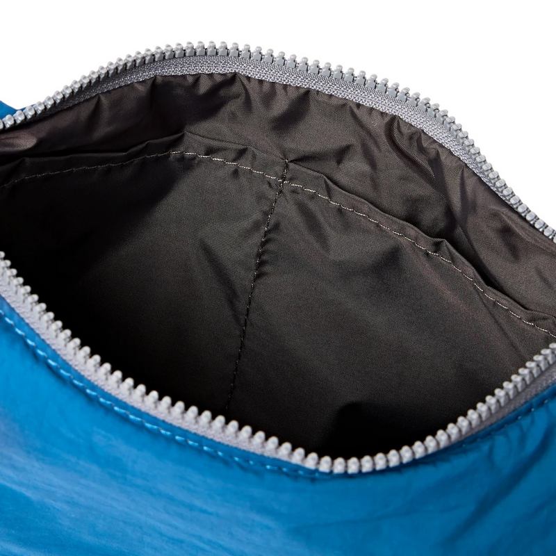 Roka Farringdon Half Moon Taslon Bag Malibu Blue open