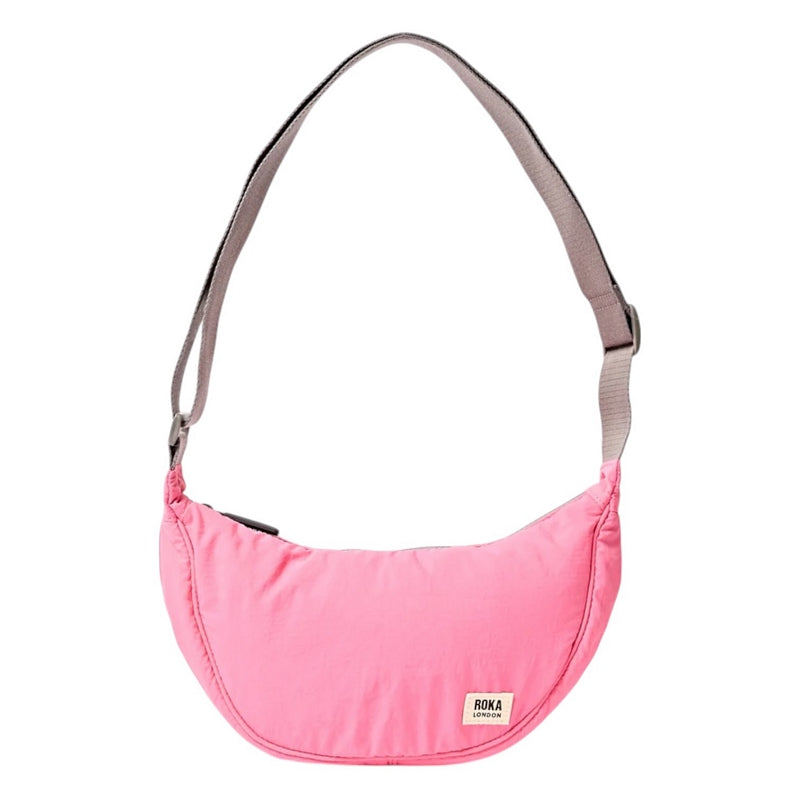 Roka Farringdon Half Moon Taslon Bag Pink Lemonade front