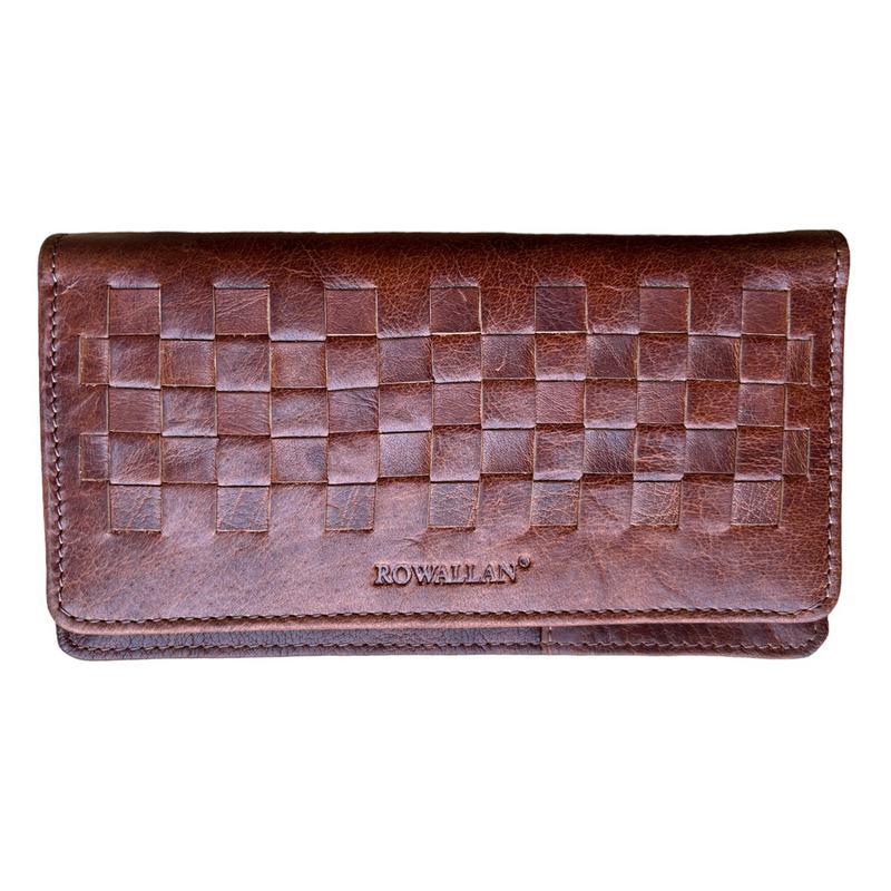 Rowallan Of Scotland Mauritius Cognac Twin Gusset Wallet Purse front