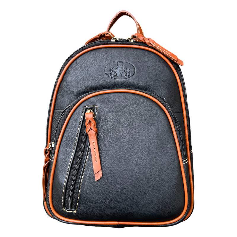 Rowallan Of Scotland Prelude Black Tan Small Backpack 31-9499-01 front