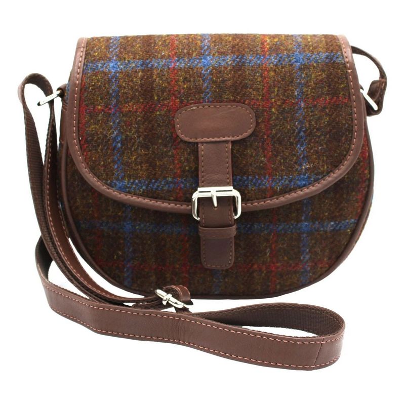 Rowan Harris Tweed Saddle Bag Brown front