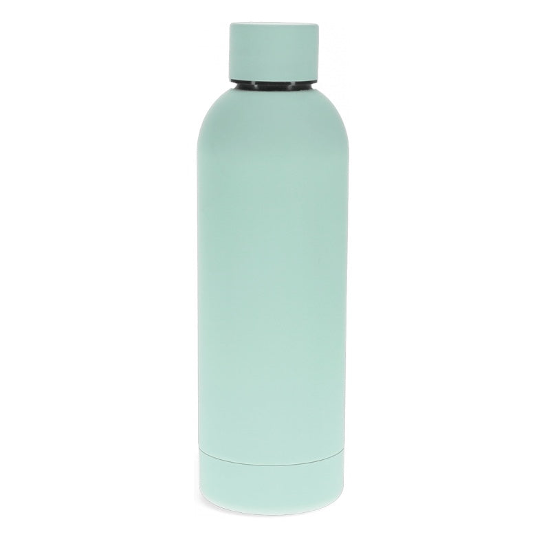 Rubber Coated Steel Drinking Bottle in Eggshell Blue front