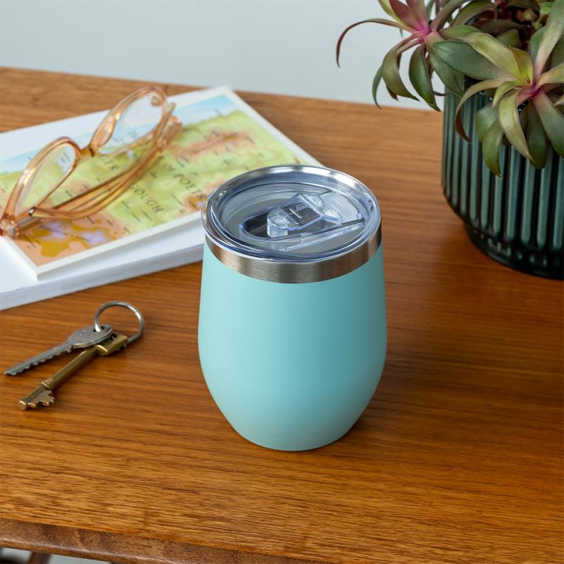 Rubber Coated Travel Cup in Eggshell 30929 lifestyle