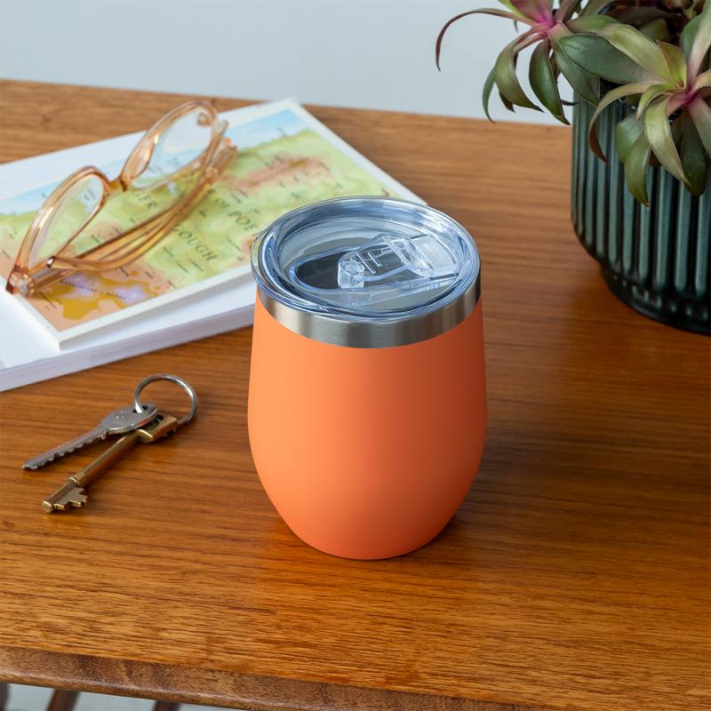 Rubber Coated Travel Cup in Orange 30932 lifestyle