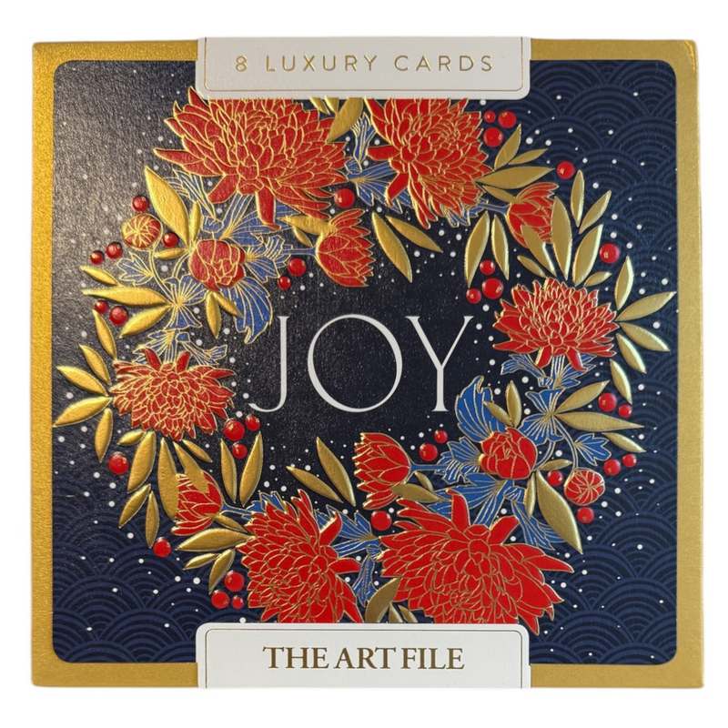 Sakura Wreath Luxury Christmas Cards Box of 8 LBX108 box front