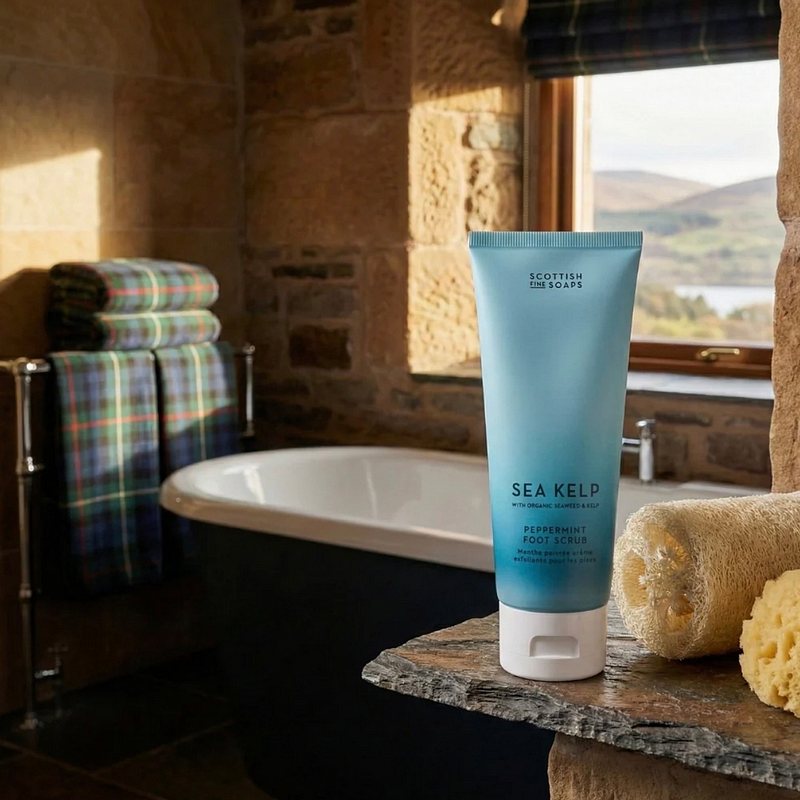 Scottish Fine Soaps Sea Kelp Peppermint Foot Scrub 75ml lifestyle