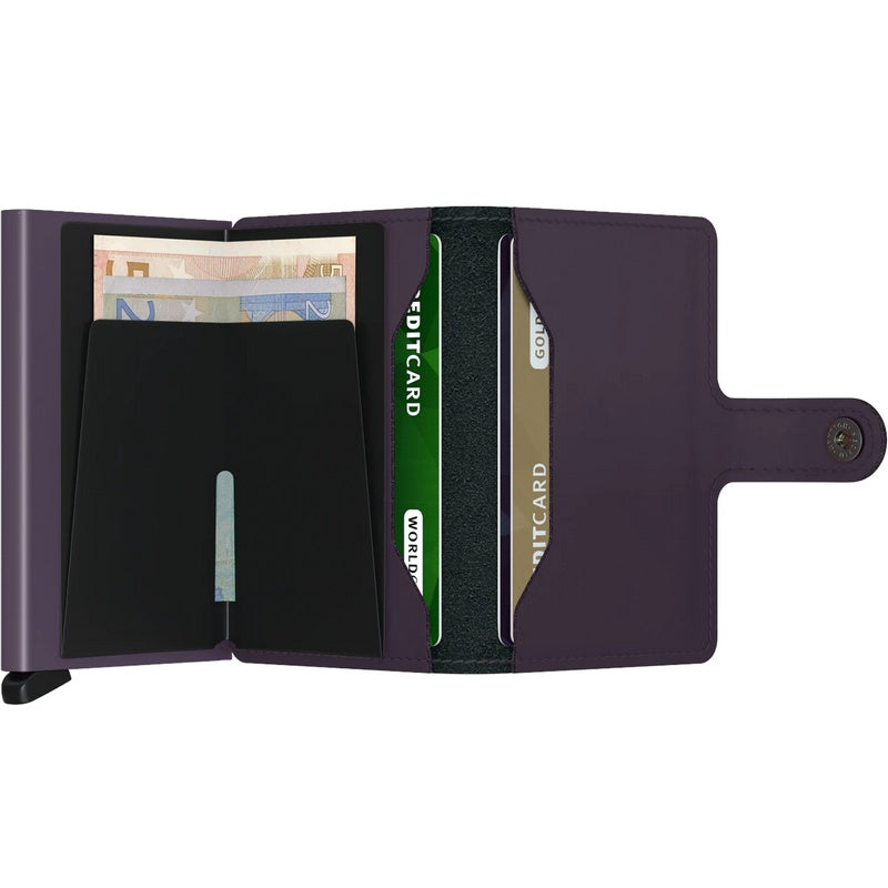 Secrid RFID Mini Wallet Matte Dark Purple open 2