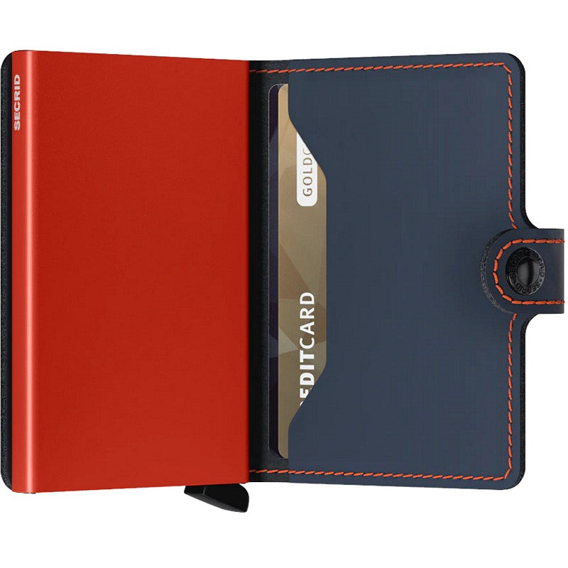Secrid RFID Mini Wallet Matte Nightblue & Orange open