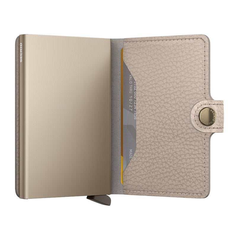 Secrid RFID Mini Wallet Pebble Latte open