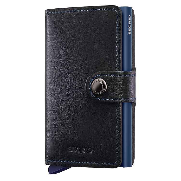 Secrid RFID Miniwallet Original Black and Navy Leather front