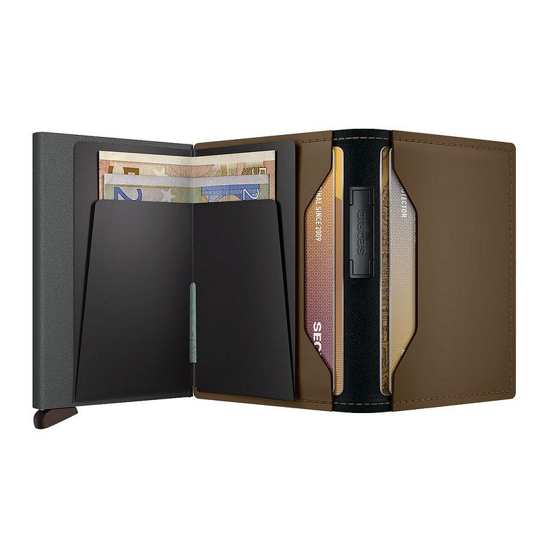 Secrid RFID Wallets Banded Wallet Matte Earth Beige open full