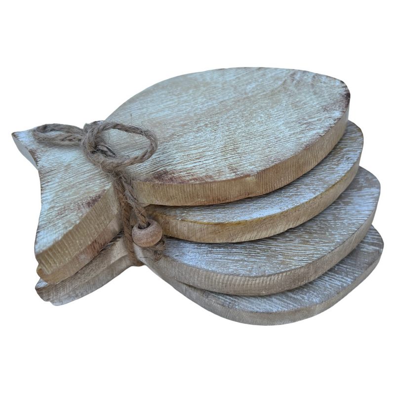 Set of 4 Wooden Fish-shaped Coasters main