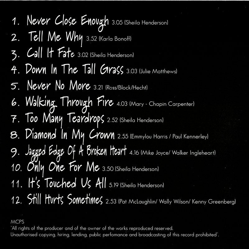 Sheila Henderson Call It Fate GR001A CD track list
