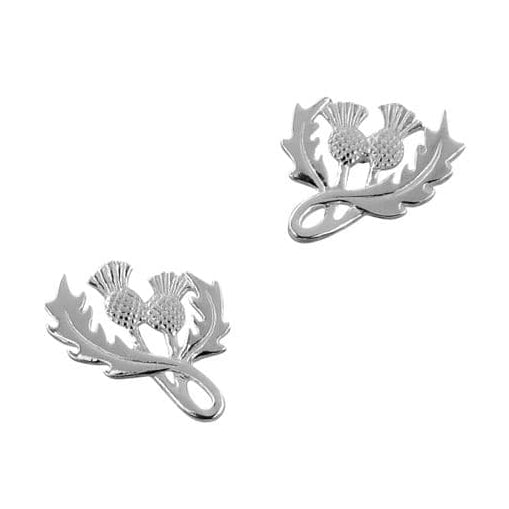Silver Scottish Double Thistle Stud Earrings front
