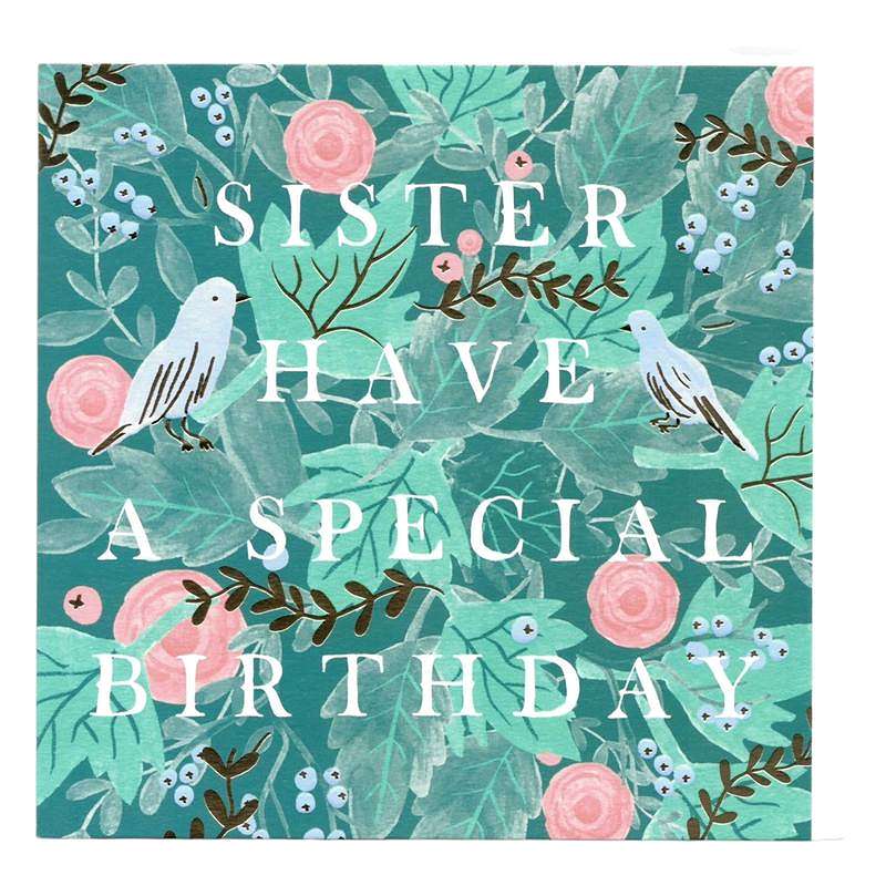 Sister Have A Special Birthday Blue Birds Card AFR69 front