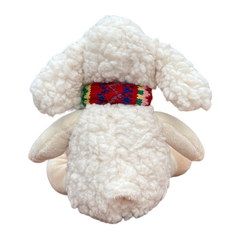 Sitting Sheep Soft Toy with Knitted Scarf rear