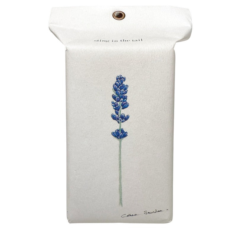 Sting In The Tail Lavender Soap in Illustrated Packaging front