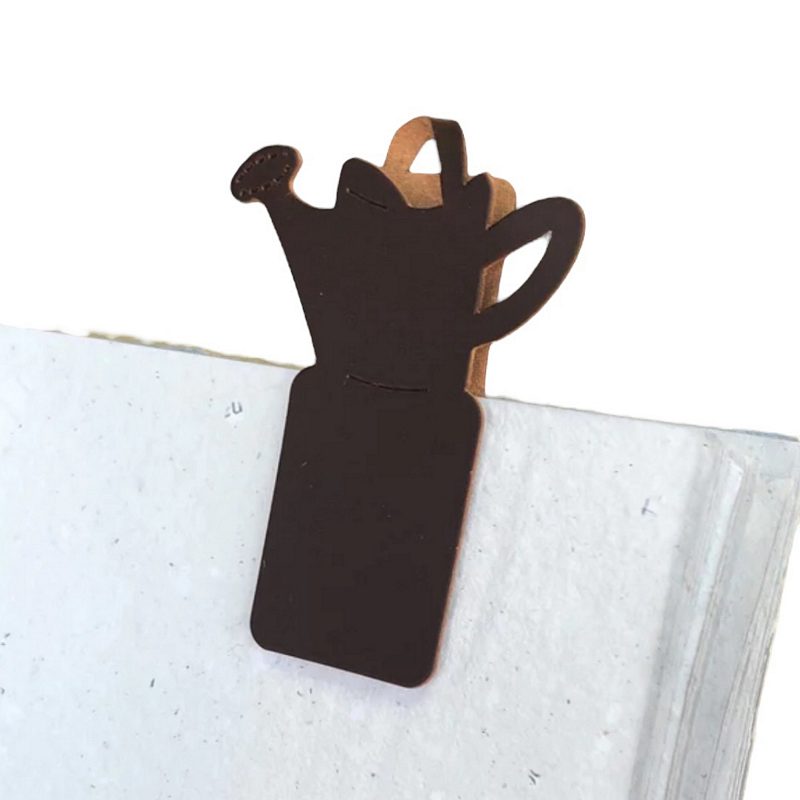 Sting In The Tail Recycled Leather Magnetic Bookmark Watering Can in use