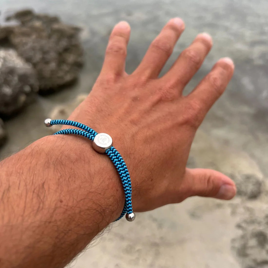 Swole Panda Rope Bracelet Sky Blue Zigzag SP-BR-06-M lifestyle