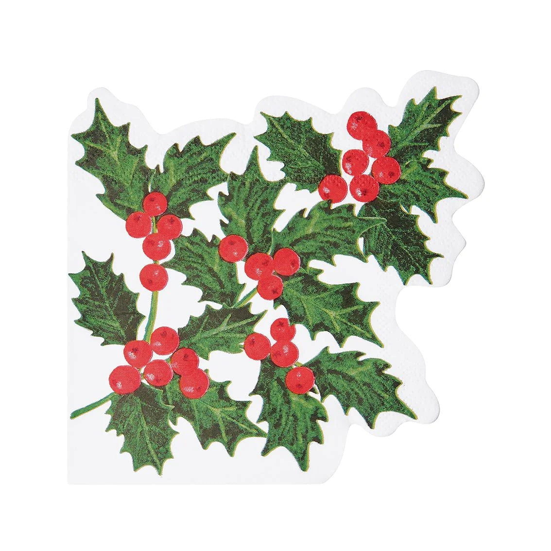 Talking Tables Botanical Holly Shaped Napkin BC-HOLLY-SPRIGNAPKIN main