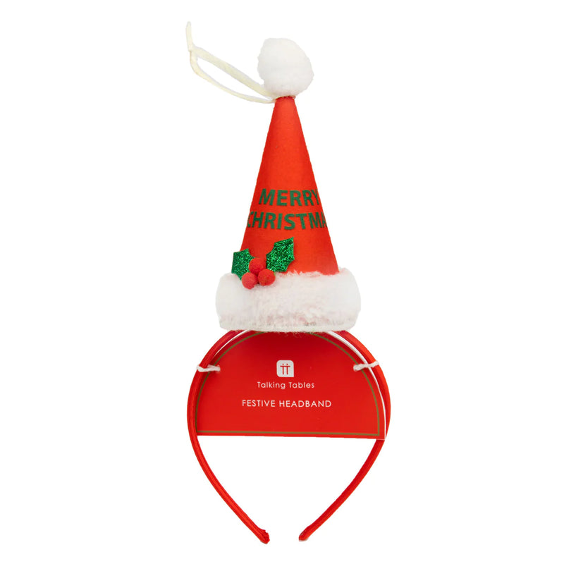 Talking Tables Festive Red Merry Christmas Headband HT-HEADBAND-MC packaged