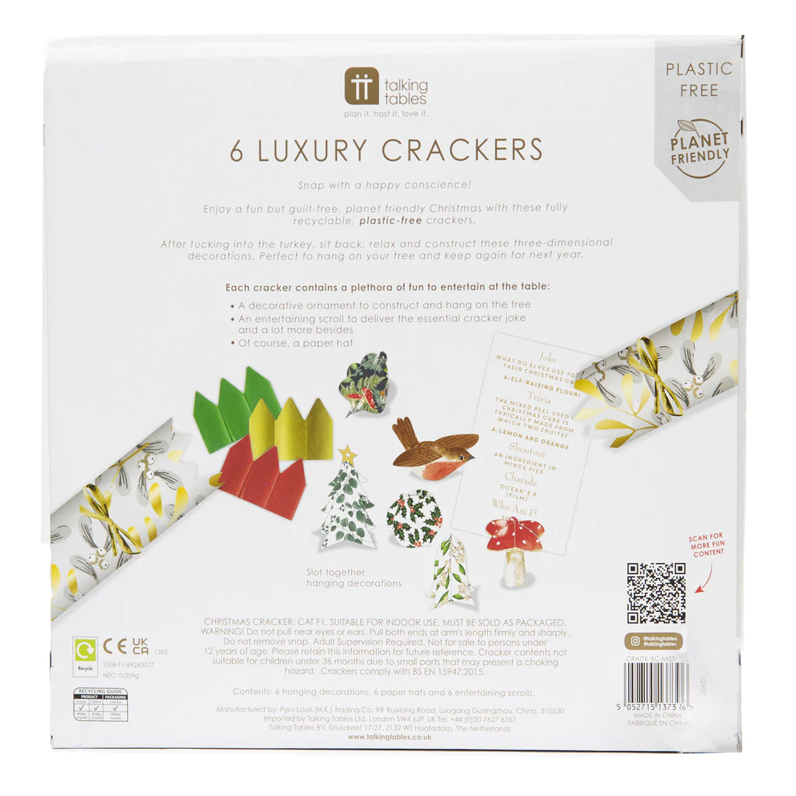 Talking Tables Mistletoe Luxury Crackers CRACK-BC-MIST-V2 box back